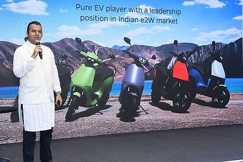 Mr Bhavish Aggarwal chairman and managing director ola electric mobility limited at their ipo announcement held in mumbai