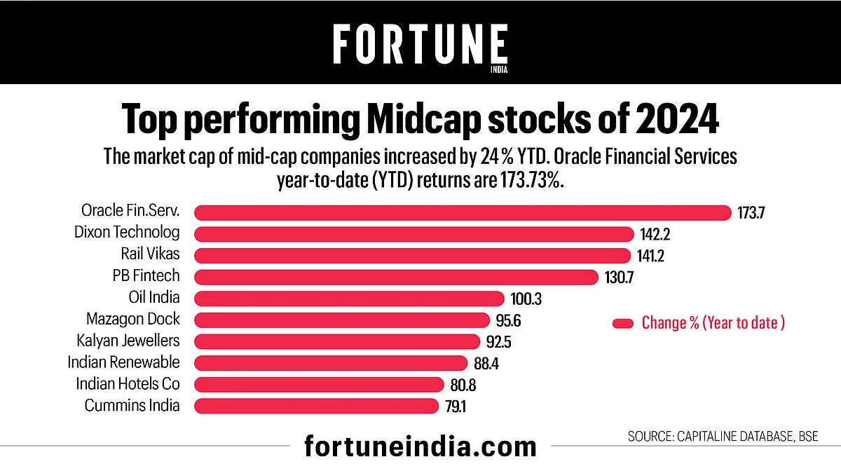 Oracle Financial Services topped BSE MidCap chart in 2024 