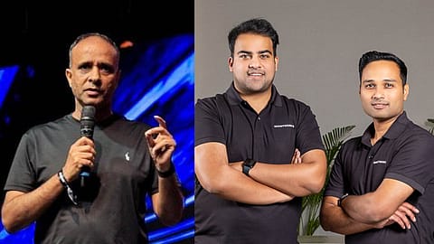 L-R: Ajay Chitkara, MD & CEO, Ecom Express; Harsh Binani and Neetish Sarda, co-founders, Smartworks Coworking Spaces Limited