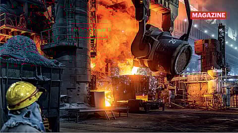 The AM/NS Steel plant at Hazira