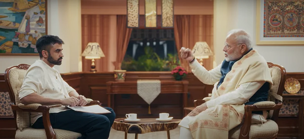 Zerodha co-founder Nikhil Kamath with Prime Minister Narendra Modi 