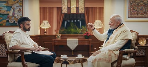 Zerodha co-founder Nikhil Kamath with Prime Minister Narendra Modi 