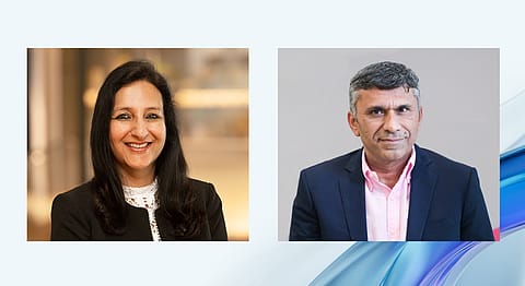 Diageo MD & CEO Hina Nagarajan and CEO-Designate Praveen Someshwar