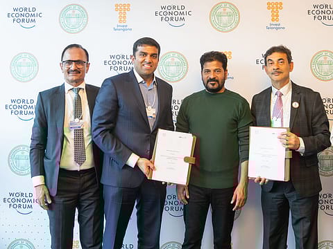 The MoU was signed in the presence of the Chief Minister of Telegana, Revant Reddy and Parth Jindal of JSW Group in Davos, Switzerland.