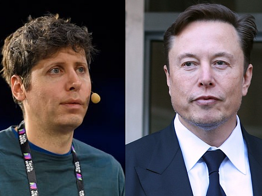 Open AI CEO Sam Altman (left) and X CEO Elon Musk