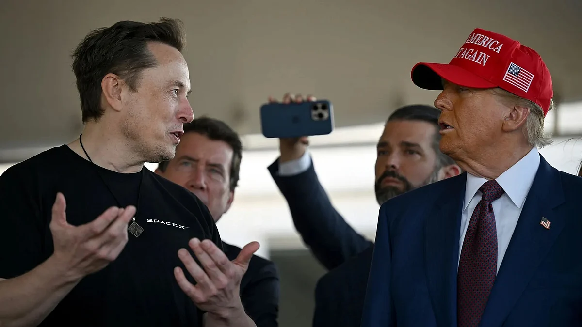 From left: Elon Musk and Donald Trump