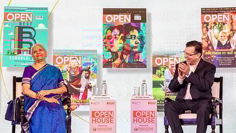 (From left): Nirmala Sitharaman, Finance Minister and Dr. Sanjiv Goenka, Chairman, RPSG Group.