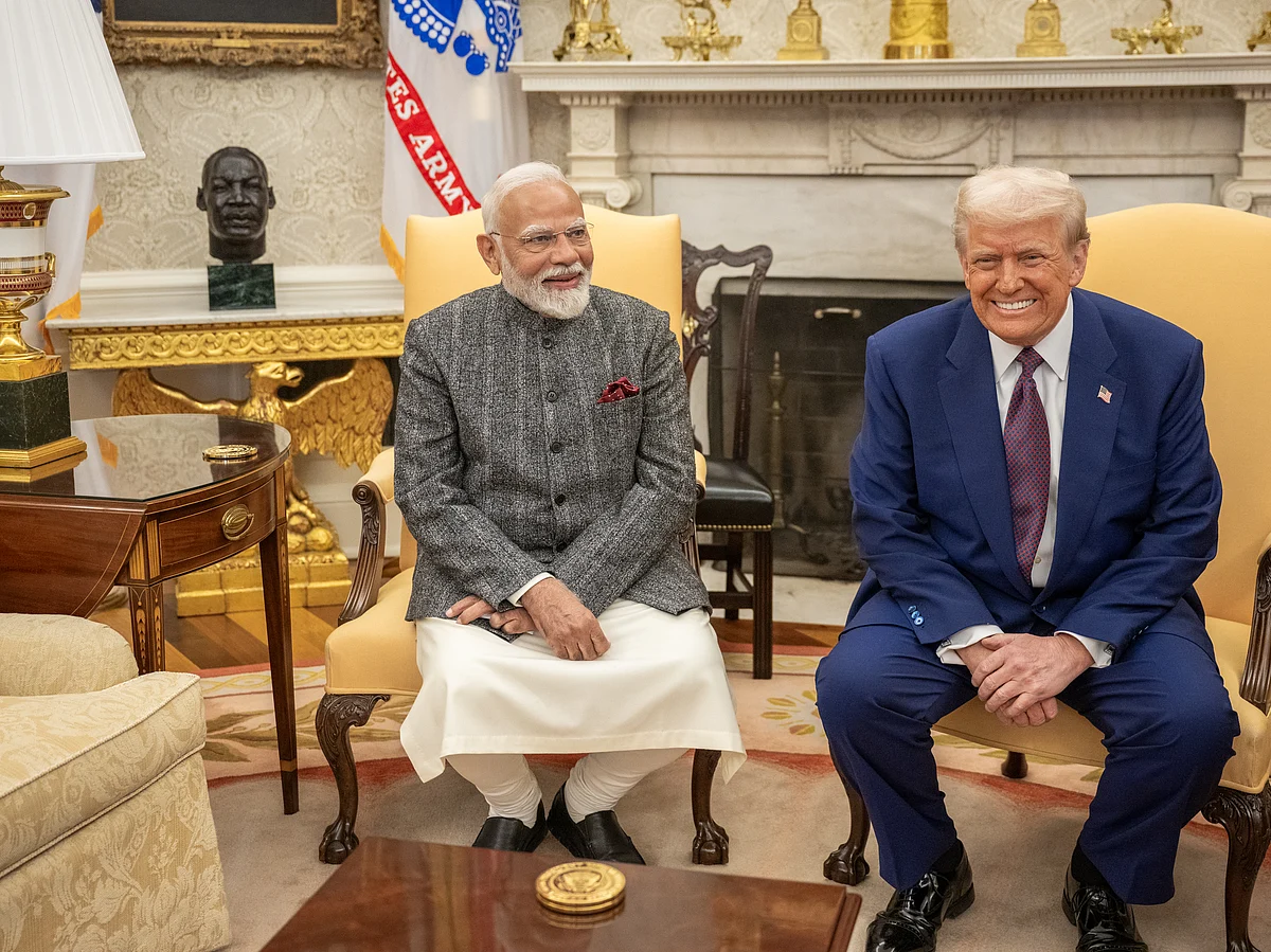 Prime Minister Narendra Modi with U.S. President Donald Trump.