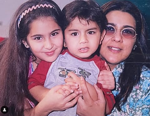 Childhood picture of Sara and Ibrahim Ali Khan with mom Amrita Singh