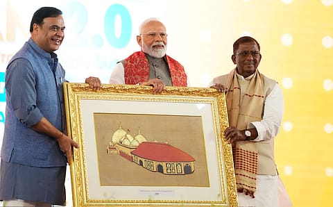 Prime Minister Narendra Modi with Assam CM Himanta Biswa Sarma