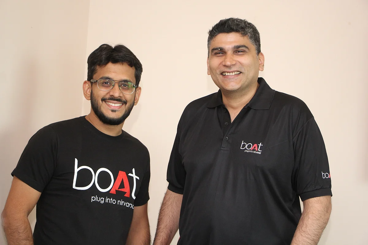 Aman Gupta (left) and Sameer Mehta, co-founders, boAt