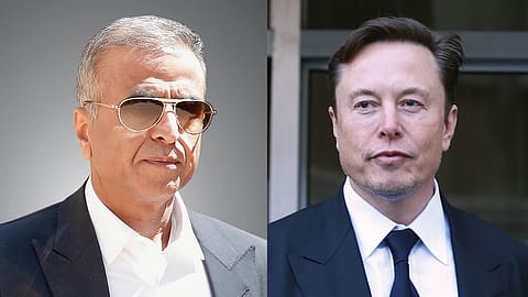 Sunil Bharti Mittal (left); Elon Musk (Right)