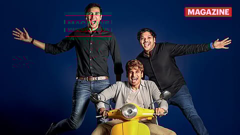 (From left): Aravind Sanka, Pavan Guntupalli and Rishikesh S.R., Co-founders of Rapido.