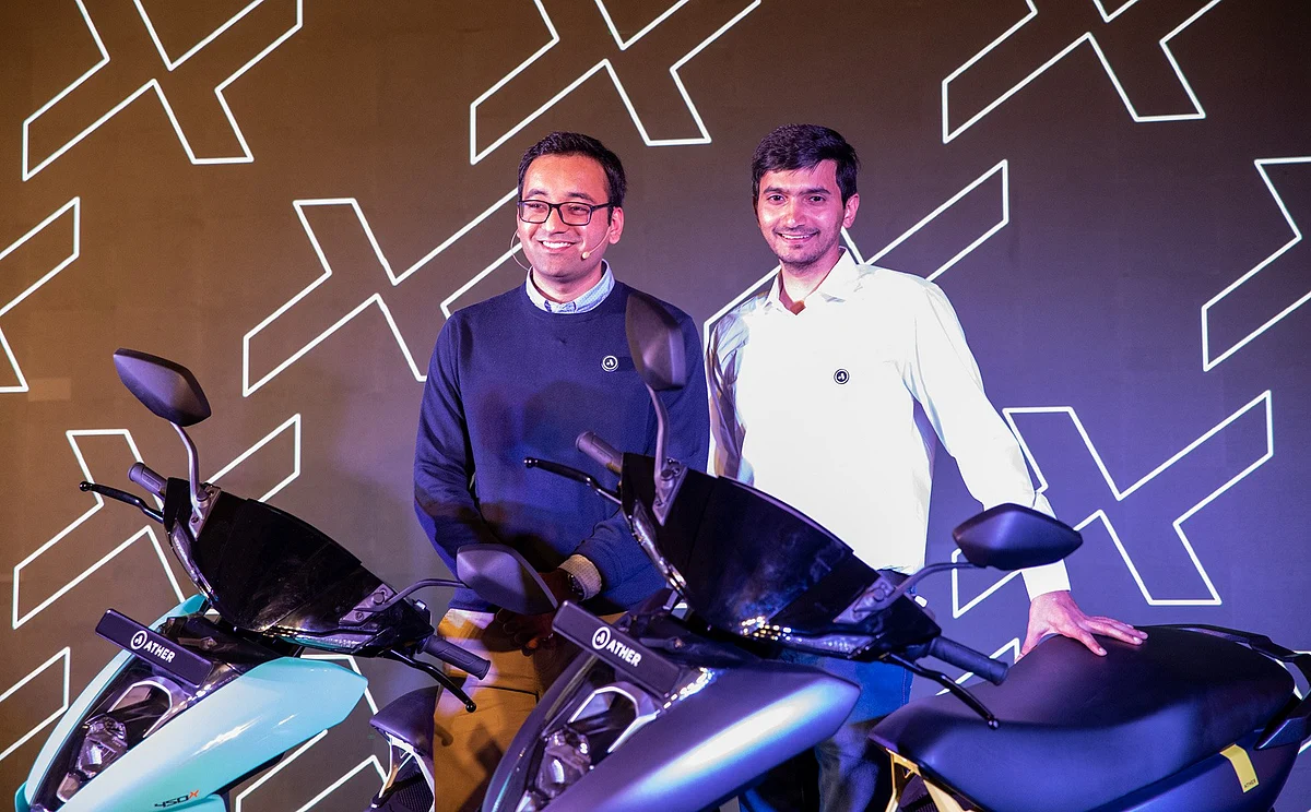 Tarun Mehta (left) and Swapnil Jain, co-founders, Ather Energy