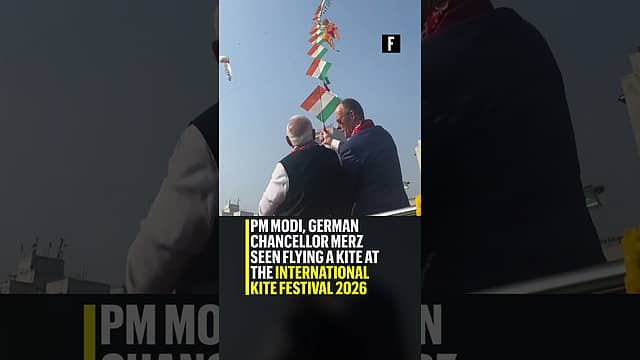 PM Modi, German Chancellor Merz seen flying a kite at the International Kite Festival 2026