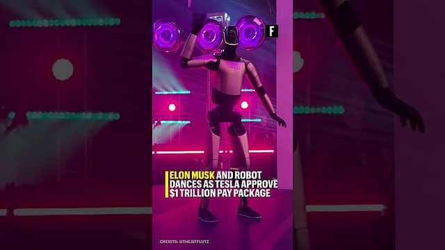Elon Musk and Robot Dances as Tesla approve $1 trillion pay package