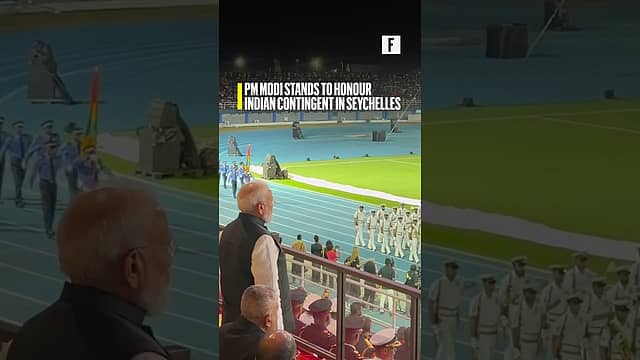 PM Modi Stands to Honour Indian Contingent in Seychelles