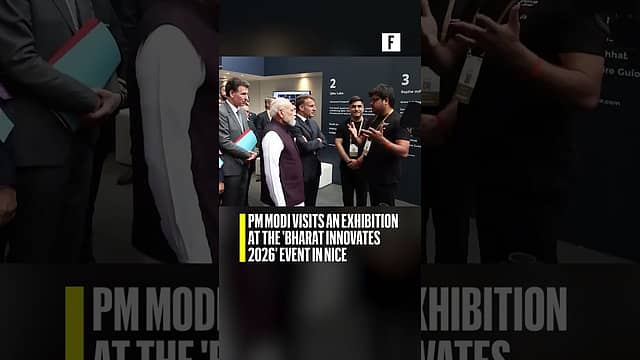 PM Modi visits an exhibition at the 'Bharat Innovates 2026' event in Nice