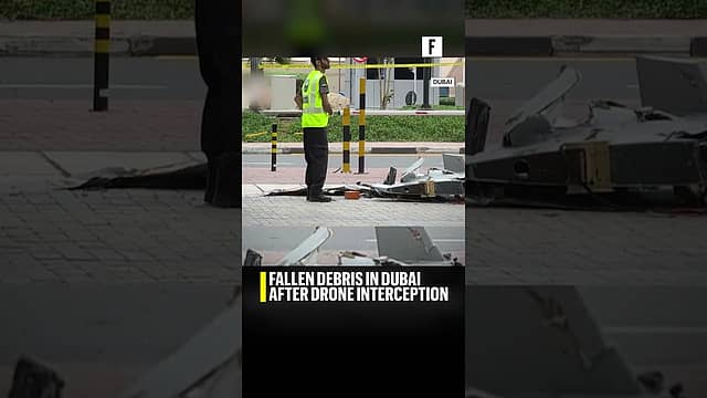 Fallen debris in Dubai after drone interception