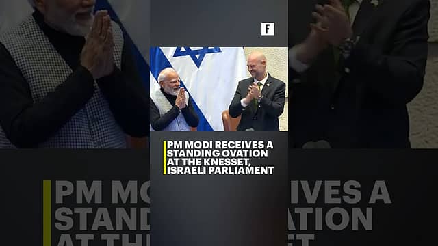 PM Modi receives a standing ovation at the Knesset, Israeli parliament