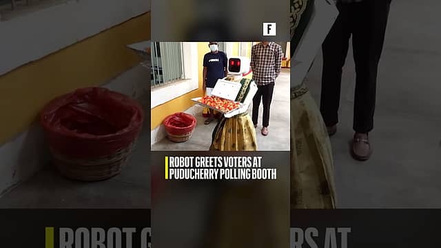 Robot greets voters at Puducherry polling booth