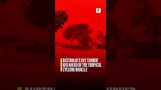 Australia's sky turned red ahead of the Tropical Cyclone Narelle